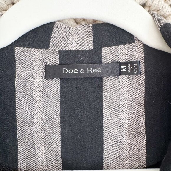 Doe + Rae Black & Grey Striped Cotton Long Blazer Size Medium EUC - Picture 5 of 9